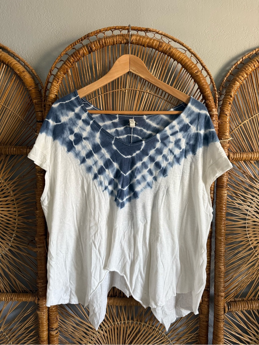 Free People Tie-Dye V-Neck Tee